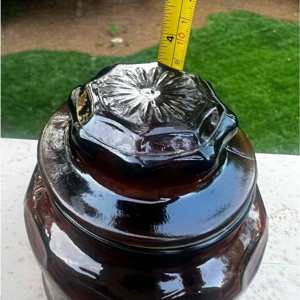 Vintage Amber Glass Apothecary Jar